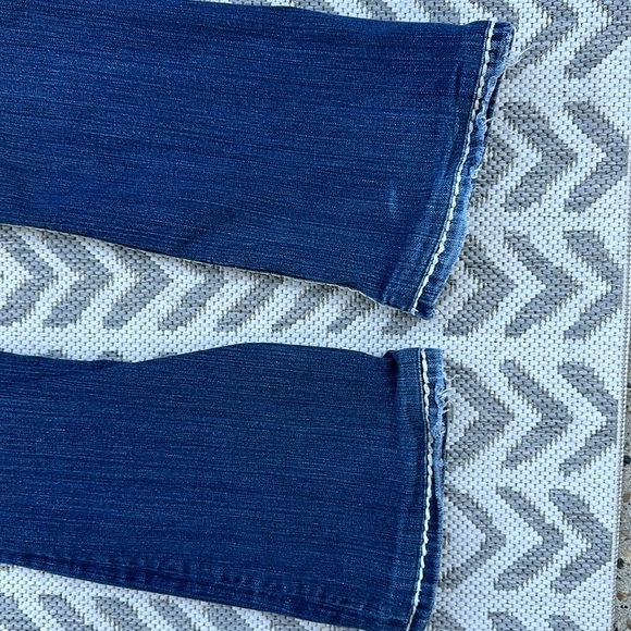 LA idol Y2K ladies western  7 boot cut Jean with bling pockets thick thread - Picture 8 of 16